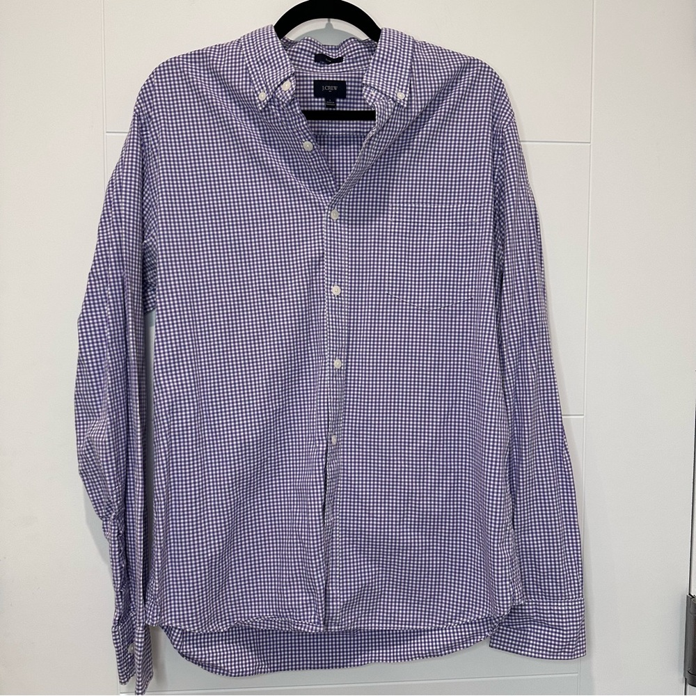 J. Crew Purple Casual Checkered Button Down Shirt